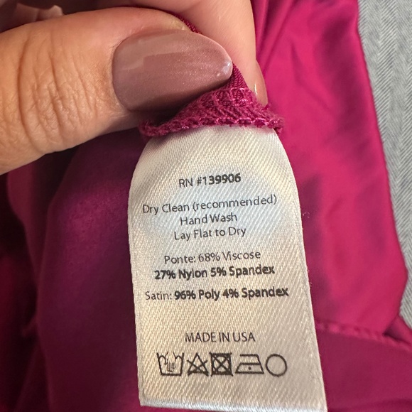 Ripley Rader Black/Fuchsia Ponte Knit and Satin Ashley Scoop Back Maxi Dress - Picture 8 of 9